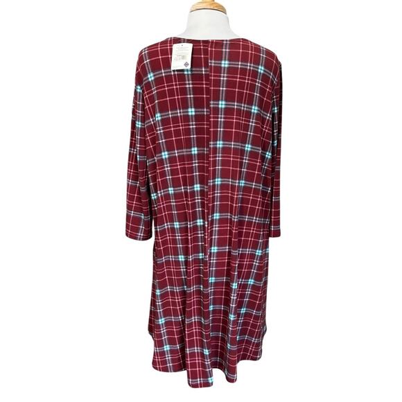 Mountain Mamas Tunic Dress Pockets Deep Sangria Tartan Plaid Women’s XXL - Picture 4 of 5